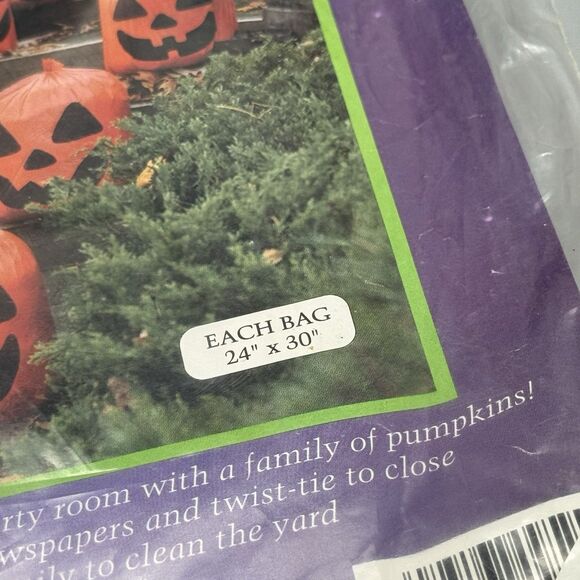 Decorative Pumpkin Lawn Bags Halloween And Jumbo Dec-o-Lantern Party Leaf Bags - Picture 3 of 9